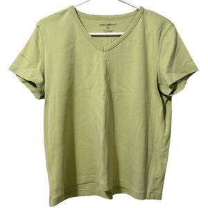 Eddie Bauer T-shirt Women Size XL Short Sleeve Cotton Green Casual Outdoor